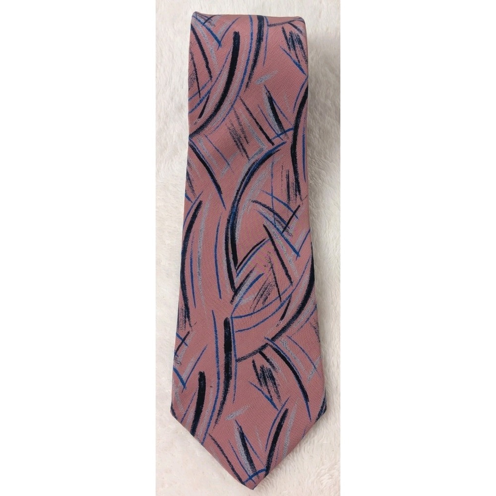 Valentino Pietro Pure‎ Silk Tie Pink Blue Abstract Made in Italy Men's Necktie